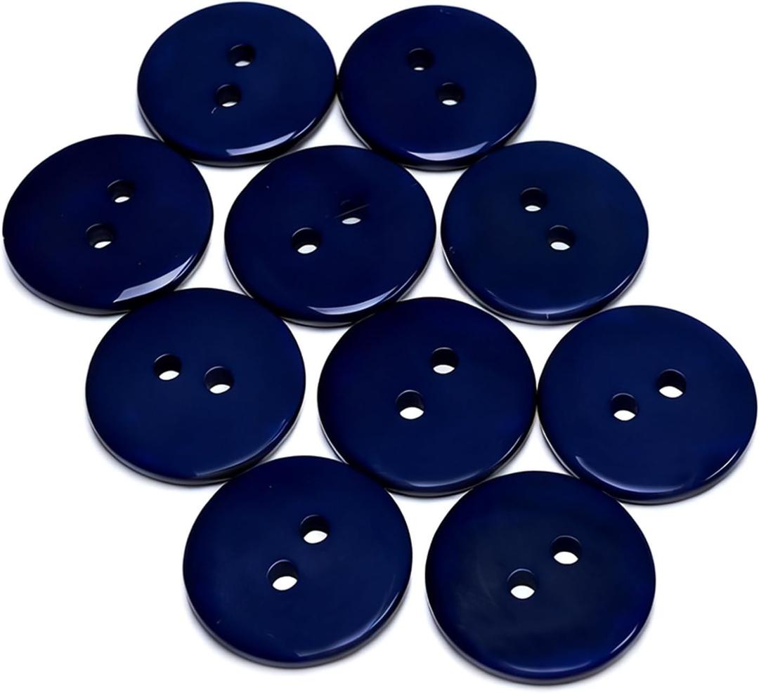 GLRXMX 10PCS Navy Blue Sewing Buttons, 24L=15mm 5/8 Inch DIY Buttons for Crafts - Resin Shank Buttons for Clothing Repair, Shirts, Coats, Jeans and Garment Making