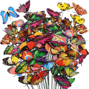 80 Pcs Decorative Butterfly Garden Stakes, 11.4 inch Waterproof Butterfly Picks for Flower Bouquet Arrangements, Colorful Plant Stick Kit Decorations for Patio Yard Pot (Multicolor)