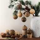 12 Pcs Neutral Christmas Textured Rusty Balls Ornaments 3.15'' Rustic Hanging Shatterproof Electroplated Plastic Ball Christmas Tree Ornaments for Xmas Home Farmhouse Decor(Multicolor)