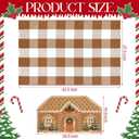 Dunzy 2 Pcs Christmas Gingerbread House Door Mat Combo Set 16.9 x 29.5 Coir Welcome Door Mat and 27.5 x 43.3 Brown and White Plaid Rug for Christmas Porch Decor Outdoor Farmhouse Entryway Foyer