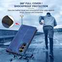 Jasonyu Flip Wallet Case for Samsung Galaxy S24 FE,Leather Magnetic Folio Cover with Card Holder,Kickstand - TPU Shockproof Durable Protective Phone Case,Blue