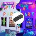 42W Black Light Bar with 5.25ft Cord and Switch, Light Up 23x23ft, 40 LEDs Blacklights for Glow Party, Halloween Decor, Body Paint, Bedroom, Classroom 1 Pack
