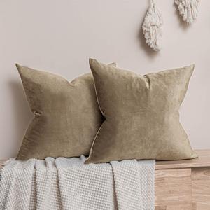 JUSPURBET Stone Velvet Throw Pillow Covers 22x22 inch Set of 2 for Living Room Couch Bedroom Decorative Luxury Soft Cushion Cases with Invisible Zipper