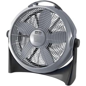 MAN 20-Inch Floor Fan, Gray and Black, High-Velocity Air Circulator, Adjustable Tilt, Indoor Cooling