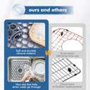 2 Pack Silicone Sink Protectors for Kitchen Sink - 12" x 11" Kitchen Sink with Center Drain Accessory, Non-Slip Heat-Resistant Mat for Bottom of Porcelain Stainless Steel, Dishwasher Safe (Gray)