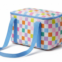 Lunch Bag Colorful Blocking Texture Small Insulated Lunch Box Leakproof Tote Bag with Handle Geometric Style Portable Reusable Cooler Meal Prep Organizer for Work Picnic Office Travel Beach Sports 