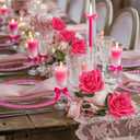 GREENTIME 12 Pack Fuchsia Fake Roses Artificial Flowers with Stems Silk Flower Bouquet for Valentine's Day Home Table Centerpiece Wedding Bridal Decor Baby Shower Engagement Party Decorations