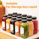 8 Pack 8 oz Glass Juice Bottles with Lids & Labels, Reusable Travel Juice Storage Containers, Clear Glass Drink Jars for Juicing, Water, Ginger, Wellness Shots - Leakproof, Dishwasher Safe