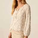 Womens Long Sleeve Casual Lightweight See Through Tunics Tops (White, XL)
