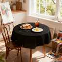 8 Pack Black Round Tablecloth 60 Inch Black Table Cloth for Round Tables, Reusable and Washable Polyester Tablecloth Stain Wrinkle Resistant Decorative Table Cover for Wedding Party Dining Banquet