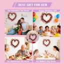 Valentines Wreaths for Front Door, 15in Valentines Day Wreath with Red Berries, Red Heart Wreaths Handmade Rustic Twig Wreath with Grapevine for Gifts Front Door Indoor Home Wedding Festival Decor