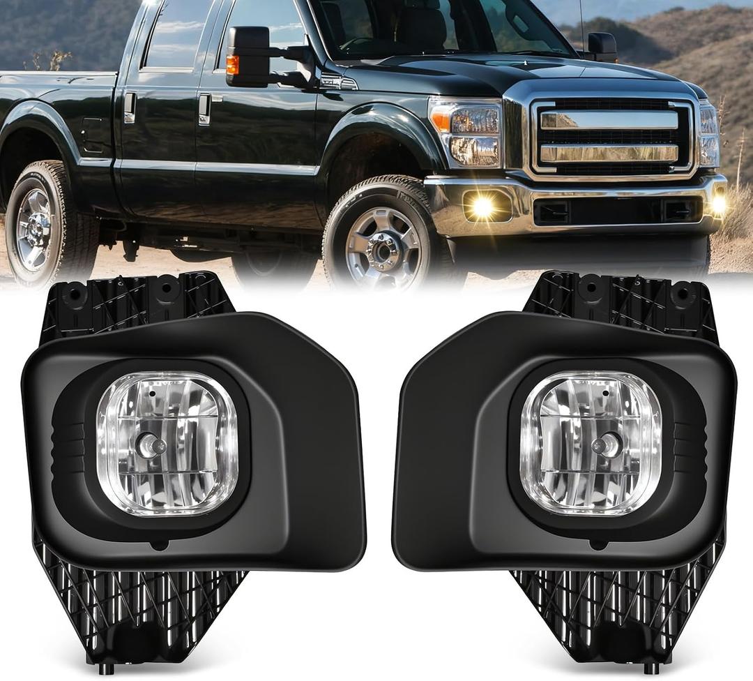 Fog Lights Compatible for Ford 2011-2016 F250/F350/F450/F550 Super Duty, Bumper Driving LED Fog Lamp Assembly Replacement FogLight Kit, DOT Certified（1 Pair）