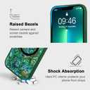 Magnetic for iPhone 13 Pro Case, Luxury Colorful Abalone Shell Phone Case for Women Men, Compatible with MagSafe, Cute Sparkle Glossy Shockproof Protective Cover, Emerald Green
