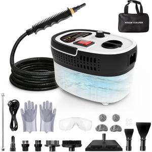 Steam Cleaner for Home & Car Detailing, 2500W High Pressure Portable Steamer with 6-Level Adjustable Steam, 15s Heat-Up, 9.8ft Long Hose, ANSI Z87.1 Goggles, 17-Pcs Kit for Tile, Grout, Hardwood