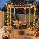 Solar String Lights Outdoor, Blackish Green Wire, 40ft 100 LED with 8 Lighting Modes for Outside,Garden,Courtyards,Trees (Warm White)