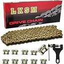 420 Motorcycle Gold Chain 132 Link Standard Roller Chain with Chain Breaker 10 Connecting Master Link for 100cc 110cc 125cc Dirt Pit Bike ATV Quad Go Kart Scooter