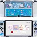 GeekShare Protective Case Slim Cover Case Compatible with Standard Switch Only - Shock-Absorption and Anti-Scratch Cover Skin for Switch - Shark Party (for Switch OLED Model)