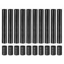 PATIKIL 6" Tall Candle Covers Sleeves, 10Pcs Metal E12 Chandelier Socket Sleeves with Insulation Heat Shrinkable Flame Retardant Tube Bulb Light Base Holder for Lamps, Black