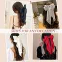 2 x Big Silky Satin Hair Bows 2pcs 3pcs 6pcs Pack for Women Hair Ribbons Oversized Long Tail White Black Pink Multicolor Large Hair Barrettes Metal Clips Bowknot Aesthetic Accessories DX Grandway