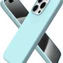 ORNARTO Compatible with iPhone 15 Pro Case 6.1", Liquid Silicone 3 Layers Full Covered Soft Gel Rubber Cover, Shockproof Protective Slim Phone Case with Anti-Scratch Microfiber Lining-Aqua Blue