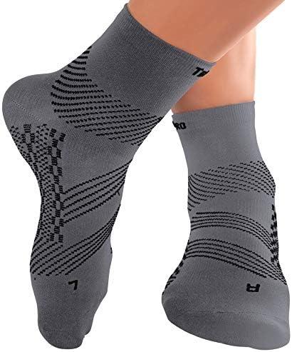 TechWare Pro Plantar Fasciitis Socks - Ankle Compression Socks for Women & Men. Achilles Tendonitis Brace & Foot Arch Support size L