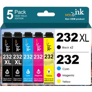 HOINKLO 232xl Ink Cartridges Combo Pack Remanufactured Replacement for 232 XL Ink Use with Expression Home XP-4200 XP-4205, Workforce WF-2950 WF-2930 Printer (2 Black Cyan Magenta Yellow HOINKLO 232xl Ink Cartridges Combo Pack Remanufactured Replacement for 232 XL Ink Use with Expression Home XP-4200 XP-4205, Workforce WF-2950 WF-2930 Printer (2 Black Cyan Magenta Yellow