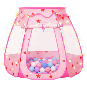 Suncuber Pop Up Princess Tent with Star Light：Toy for Girl Birthday Gifts, Portable Ball Pit with Outdoor Carry Bag, Collapsible Kids Play Tent for Toddler Indoor Activity Playhouse, NO Balls(Pink)