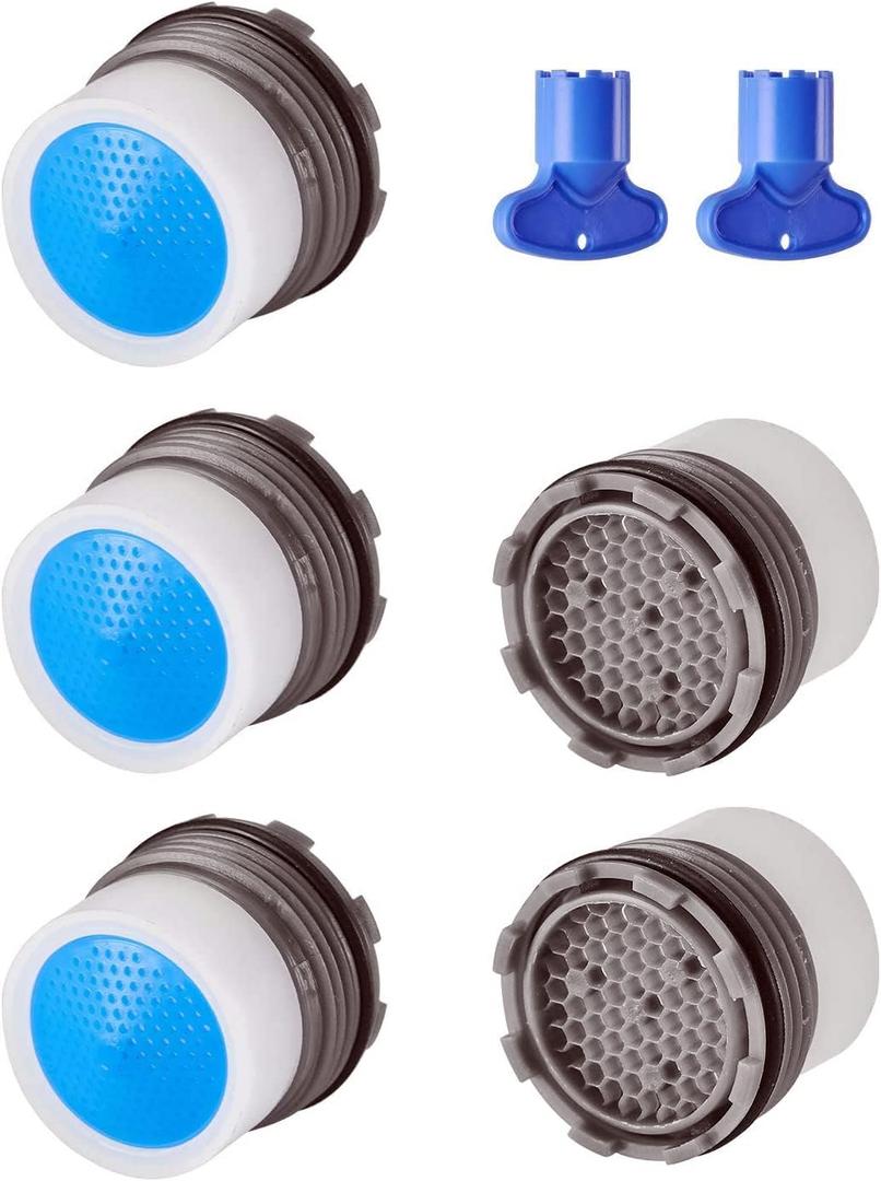 5 Pieces Faucet Aerator - Insert Water Tap Aerators Faucet Flow Restrictor Replacement Parts for Bathroom or Kitchen, 1.2GPM16.5mm/0.64Inch