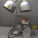Food Heat Lamp: [Rapid-Heating Bulbs Included] [Steady Heating] Commercial Food Warmer Lamp, Electric Heat Light for Catering Food Warming Light for Buffet Parties (Painted Silver, 32" (2-Head))