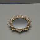 Vanity Tray, Ring Holder Jewelry Ornate Dish, Metal Decorative Makeup Tray for Vanity, Dresser, Bathroom, Bedroom (Pink)