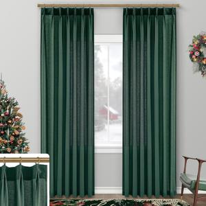 SHINELAND Pinch Pleated Linen Curtains