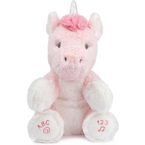 GUND Baby Alora The Unicorn Animated Plush, Singing Stuffed Animal Sensory Toy, Sings ABC Song and 123 Counting Song, Pink, 11