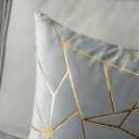 YONGLIU Pack of 2 Soft Velvet Lumbar Throw Pillow Covers Decorative Gold Foil Geometric Pattern Cute Cushion Case for, Couch Living Room Sofa Bedroom Car (Grey and Gold, 12X20)