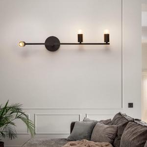 Bedroom Wall Sconces, 3 Lights Matte Black Vintage Lighting, Modern Wall Mounted Lights, Porch Hallway Wall Lamp for Living Room Bedroom Bathroom Mirror (E26 Base)