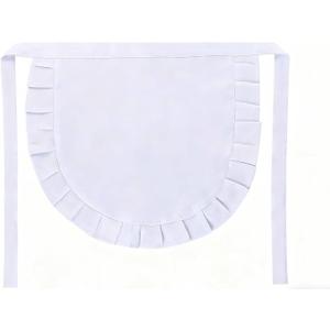 Girls Cosplay Waist Apron Tight Costume, White Half Apron Kitchen Party Favors Also Fits for Kids Apron (Small) (1)