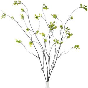 6Pcs 38" Artificial Ficus Branches Fake Greenery Stems Faux Ficus Twig Plants Green Fake Leaf Spray for Home Office Wedding Vase Filler Banquet Home Decor(Green)