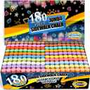 180 Pack Washable Sidewalk Chalk for Kid, 20 Colors Non-Toxic Jumbo Chalk Paint Bulk for Summer Outdoor Activity, Playground, School Classroom Chalkboard, Chalk Party Favors Set for Toddler Kids Adult