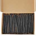 50 PCS #14 x 6 Inch Exterior Wood Screws with T30 Torx Drive Head, Black Epoxy Coated Rust-Resistant Outdoor Decking Screws for Fence & Timber, Partially Threaded Carbon Steel Construction Screws