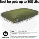 Sytopia 42 Inch Canvas Indestructible Outdoor Dog Bed for Extra Large Dogs, Chew Proof Dog Bed with Waterproof Washable Removable Cover, Indoor Patio Pet Pad for Crate, Green