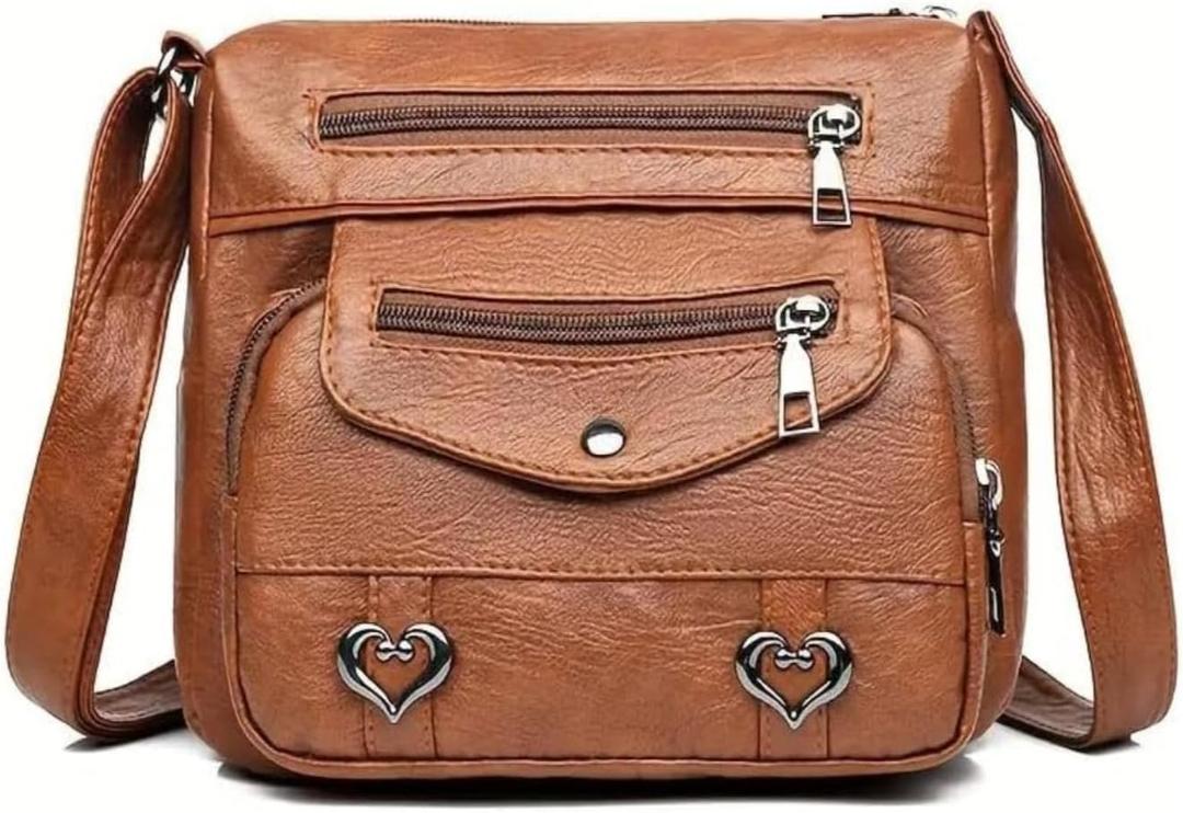 Genuine Leather Purses for Women Crossbody Bags Small Shoulder Clutch Phone Cross Body Phone Purses Handbags Trendy (Brown)