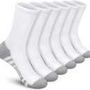 Felicigeely Athletic Crew Socks Cushion Running Socks Performance Breathable Sports Socks for Men (12-14, Double Stripe White)