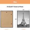 upsimples 22x30 Picture Frame Black 3 Pack, Scratch-Proof Picture Frames 22 x 30 for Photo Gallery - Slide-in Strips, Horizontal or Vertical Wall Mounting