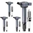 Motorevo UF487 Ignition Coil Pack and Spark Plugs Set of 4 Compatible with Toyota Sienna Avalon Camry Highlander Rav4 Venza Lexus RX350 ES350 RX450h 2007 2008 2009 2010 2011 2012 2013 2014 2015