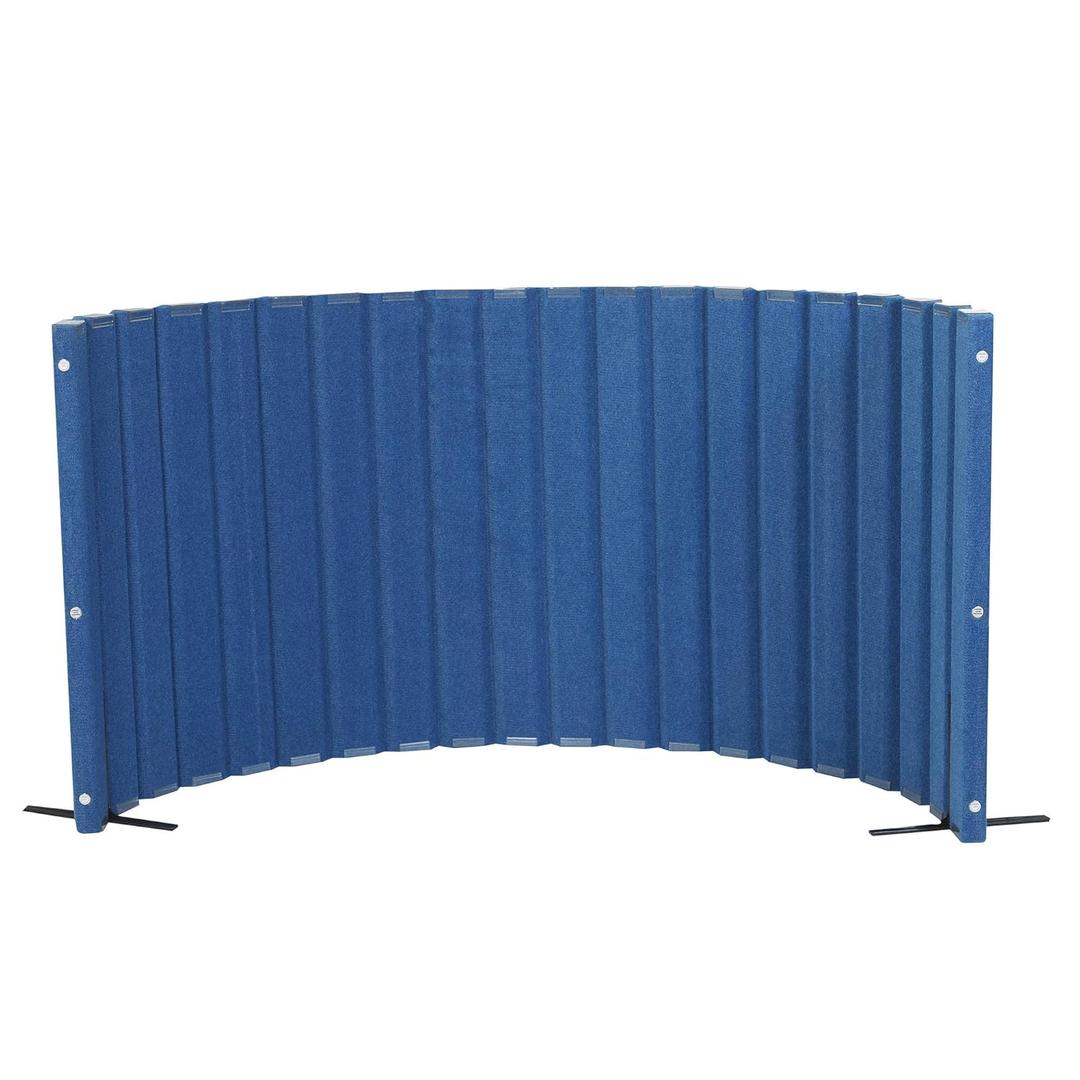 Angeles 48" x 10' Quiet Divider With Sound Dampening Panels, Freestanding Room Divider Wall, Blue