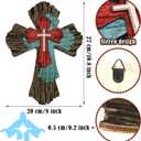 Blulu Cross Wall Decor Hanging Wooden Decorative Wall Cross Rustic Catholic Crucifix Spiritual Art Sculpture for Home Decor Religious First Communion Church Decoration Gift