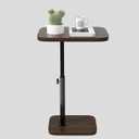 Adjustable Side Table TV Tray, C Shaped End Table, Small Bedside Table, Mid Century Modern Accent Nightstand for Living Room, Bedroom, Corners and Office (Walnut)