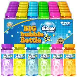 48 Pcs Bubble Bottles with Wand,Bubbles Party Favors for Kids,Summer Toys, Blow Bubbles Solution Novelty Toy, Party Favors, Birthday Party Supplies, Outdoor & Indoor Activity,4oz,6 Colors