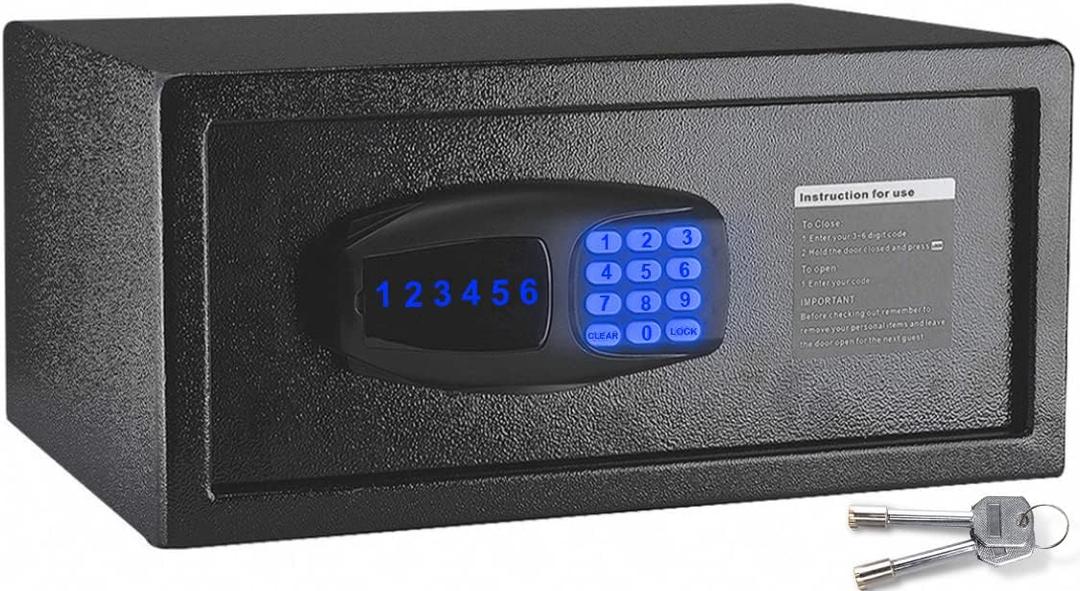 Safe Box,1 Cubic Feet Money Pistols Document Personal Screct Mini Small Safe Mounting On Floor Wall Of Home Office Hotel,Digital Electric Safety Box With Keypad Override Keys