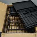 Kitsure Large Dish Drying Rack - Extendable Dish Rack, Multifunctional Dish Rack for Kitchen Counter, Anti-Rust Dish Drainers with Cutlery & Cup Holders 19.2"-26.7" L x 12.9" W, Black (Standard)