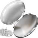 8 Inch Chrome Truck Hub Caps 2 Pack Baby Moon Style Rear Axle Covers Compatible with Peterbilt Freightliner Semi Trucks